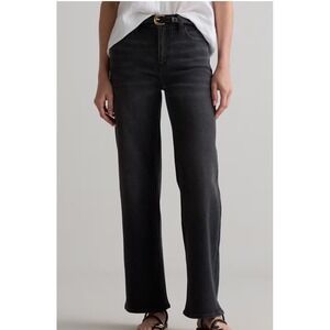 Quince Bella Stretch Relaxed Straight Jeans Charcoal Black 32 New With Tags